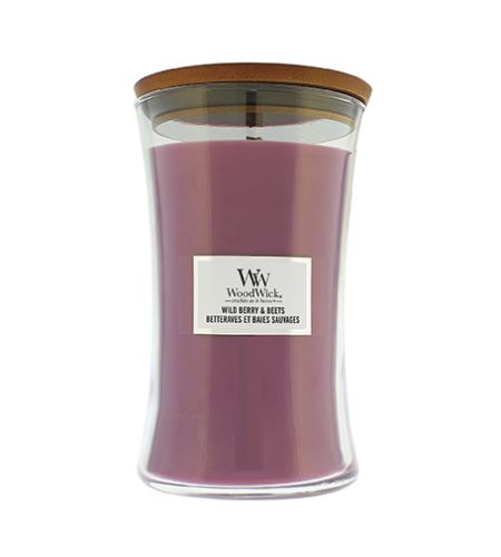 WoodWick Wild Berry & Beets mirisna svijeća s drvenim fitiljem 609,5 g