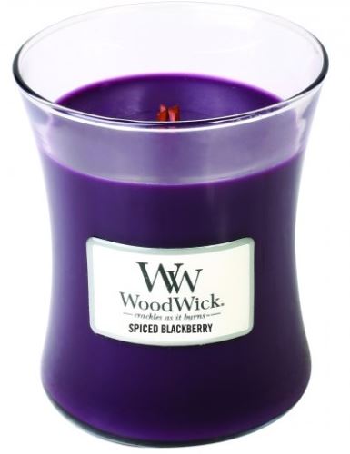 WoodWick Spiced Blackberry mirisna svijeća s drvenim fitiljem 275 g
