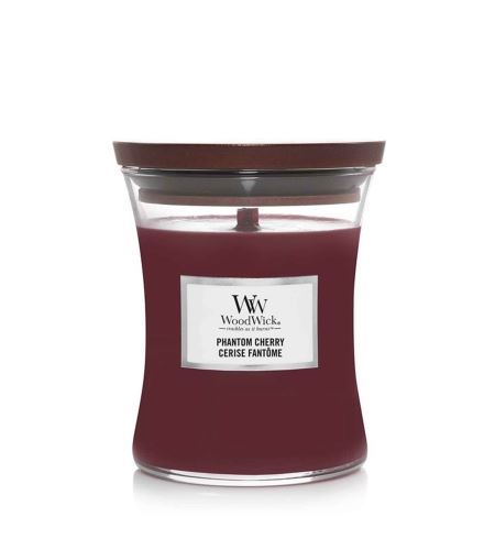 Woodwick Phantom Cherry mirisna svijeća s drvenim fitiljem 275 g