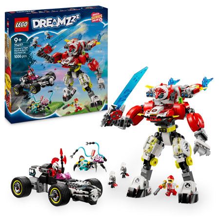 LEGO® DREAMZzz™ 71497 Cooperov robotski tigar i Zeroov sportski auto