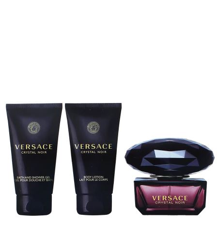 Versace Crystal Noir lak za kosu za dugotrajan učinak za žene parfémovaná voda 50 ml + tělové mléko 50 ml + sprchový gel 50 ml
