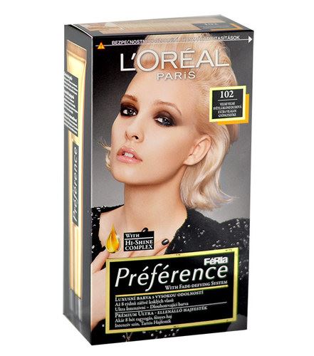 L'Oréal Paris Préférence Féria Hair Colour boja za kosu 1 kn 102 Iridescent Pearl Blonde