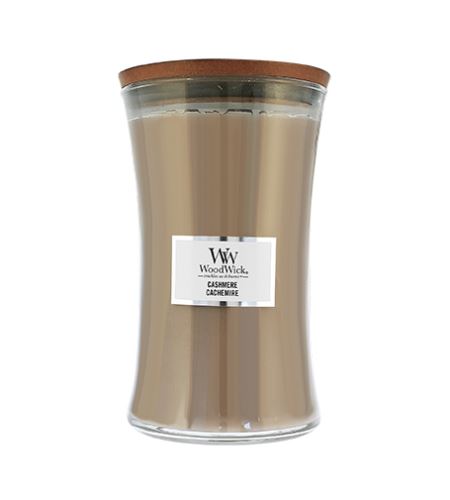 WoodWick Sklo velké/Cashmere mirisna svijeća s drvenim fitiljem 609,5 g