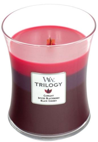 WoodWick Trilogy Sun Ripened Berries mirisna svijeća s drvenim fitiljem 275 g