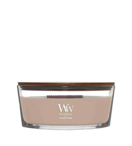 WoodWick Patchouli Créme mirisna svijeća s drvenim fitiljem 453,6 g