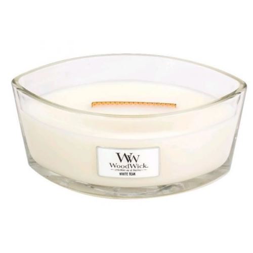 WoodWick White Teak mirisna svijeća s drvenim fitiljem 453,6 g