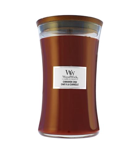 WoodWick Cinnamon Chai mirisna svijeća s drvenim fitiljem 609,5 g
