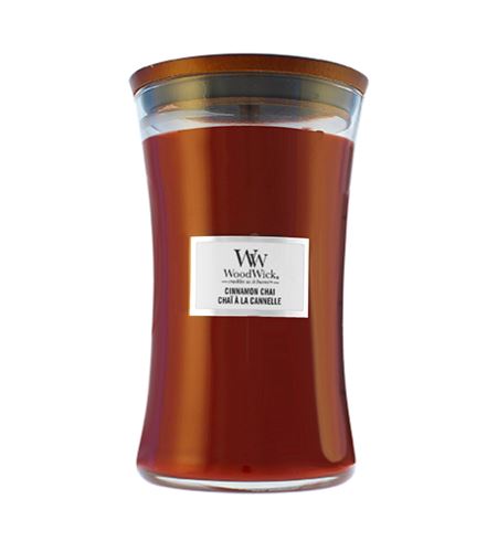 WoodWick Cinnamon Chai mirisna svijeća s drvenim fitiljem 609,5 g