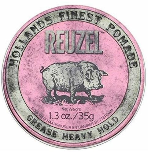 REUZEL Styling Pink Pomade Grease Heavy Hold pomáda na vlasy se středním zpevněním a leskem pro muže