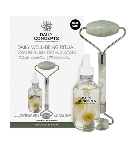 Daily Concepts Daily Well-Being Ritual SET (Jade Facial Roller + Iris Jade Oil 60ml)