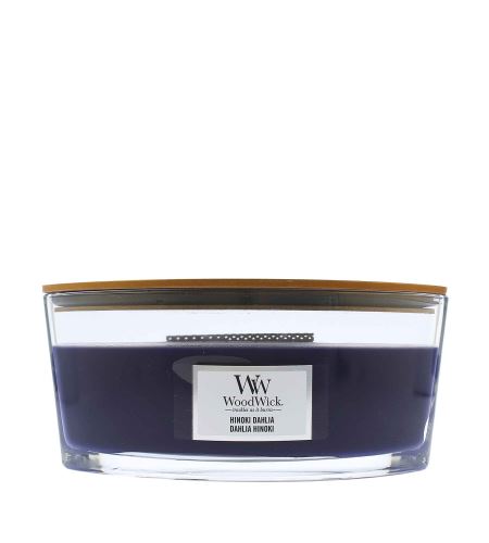 WoodWick Hinoki Dahlia mirisna svijeća s drvenim fitiljem 453,6 g