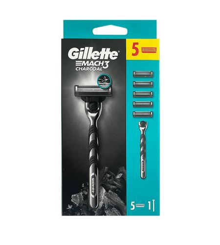 Gillette Mach3 Charcoal aparat za brijanje + glava 5 kom