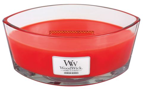 WoodWick Crimson Berries mirisna svijeća s drvenim fitiljem 453,6 g