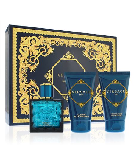 Versace Eros poklon set za muškarce toaletna voda 50 ml + gel za tuširanje 50 ml + balzam nakon brijanja 50 ml