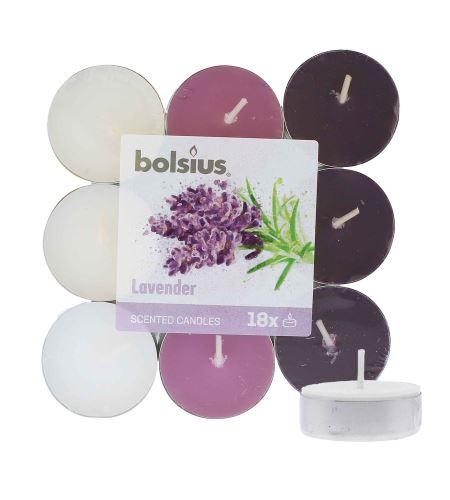 Bolsius Scented Tealights Lavender 4h čajna svijeća 18 kom